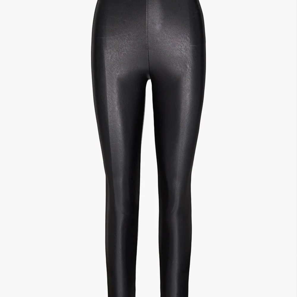 Black Faux Leather Leggings - High Waisted